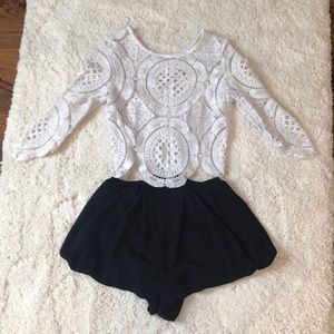 Black and white romper